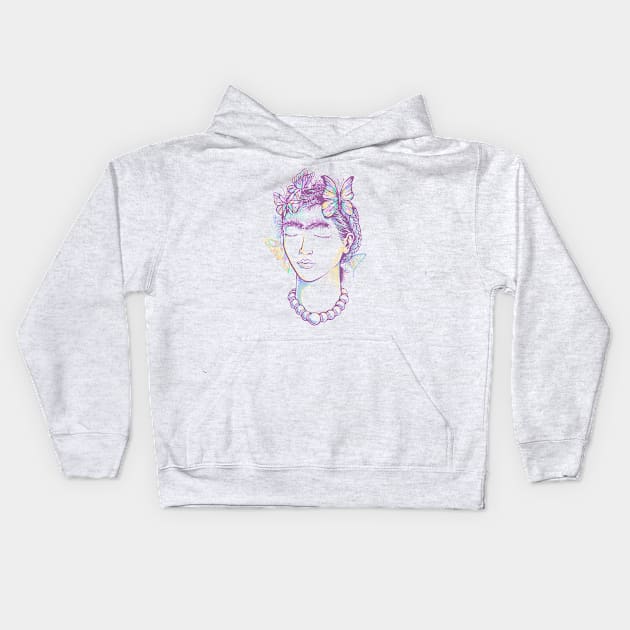 Butterflies and Caterpillars Kids Hoodie by Tolagunestro